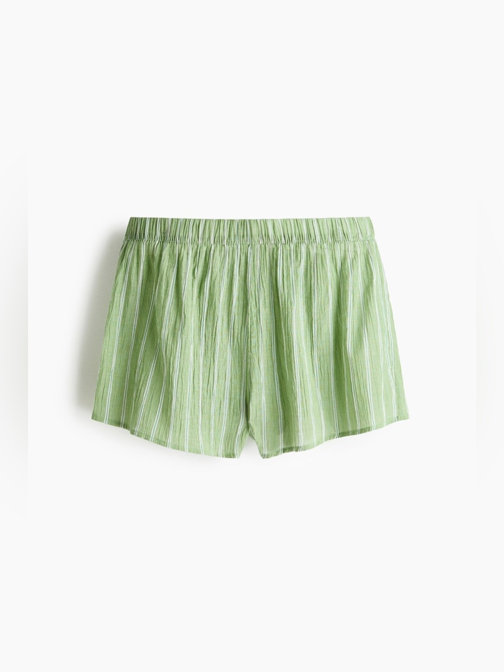 H&M Green Striped Cotton Shirt & Shorts Matching Set Size M/L Coastal Summer - Picture 5 of 10